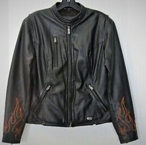 Women Genuine Harley Davidson Leather Jacket - Bla